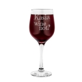 Kieliszek do Wina z Grawerem - Prezent z Imieniem - Zestaw Prezentowy dla Niej - Kieliszek + Lusterko Bambusowe + Myjka do Kąpieli - Wine Not?