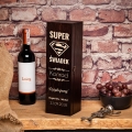 Skrzynka na wino z grawerem dla świadka zamykana