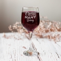Kieliszek do Wina z Grawerem - Prezent dla Mamy - Zestaw Prezentowy na Dzień Matki - Kieliszek + Lusterko Bambusowe + Myjka do Kąpieli - Chwila Relaksu Mamy