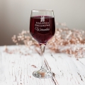 Kieliszek do Wina z Grawerem - Podziękowanie dla Świadkowej - Zestaw Prezentowy Box dla Świadkowej - Kieliszek + Lusterko Bambusowe + Myjka do Kąpieli - Najlepsza Świadkowa Postacie