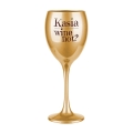 Złoty Kieliszek do Wina z Grawerem - Prezent z Imieniem - Zestaw Prezentowy dla Niej - Wine Not?