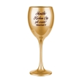 Złoty Kieliszek do Wina z Grawerem - Prezent na Walentynki dla Niej - Zestaw Prezentowy na Walentynki - Kocham Cię Jak Wariat