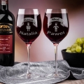 Personalizowane kieliszki do wina z grawerem dla żony i męża