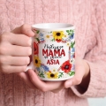 Kubek i Fartuch Kuchenny z Nadrukiem dla Mamy - Prezent na Dzień Matki - Zestaw Prezentowy dla Mamy - Wildflowers