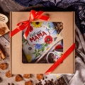 Kubek i Fartuch Kuchenny z Nadrukiem dla Mamy - Prezent na Dzień Matki - Zestaw Prezentowy dla Mamy - Wildflowers