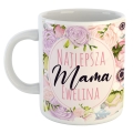 Kubek i Fartuch Kuchenny z Nadrukiem dla Mamy - Prezent na Dzień Matki - Zestaw Prezentowy dla Mamy - Pastelowe Róże