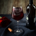 Kieliszek XXL do Wina z Grawerem - Prezent z Imieniem Dla Niej - Duży Kieliszek Do Wina - Wino nie Pyta