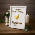Ozdobna Ramka na Chrzest Święty - Pamiątka Na Chrzciny - Obrazek Personalizowany - Gołąbek