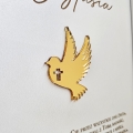 Ozdobna Ramka na Chrzest Święty - Pamiątka Na Chrzciny - Obrazek Personalizowany - Gołąbek Krzyżyk