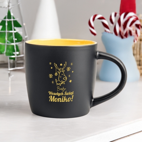 Kubek z Imieniem Na Święta - Kubek Prezent Na Mikołaja, Święta, Gwiazdkę - Wesołych Świąt