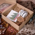 Kubek, Podkładka i Poszewka z Nadrukiem na Mikołaja - Prezent na Święta, Gwiazdkę - Zestaw Prezentowy Na Mikołaja - Merry Christmas