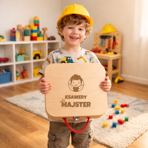 Zestaw Majsterkowicza dla Dziecka - Drewniane Narzędzia w Walizce dla Dziecka - Mały Majster