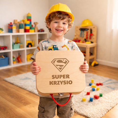 Zestaw Majsterkowicza dla Dziecka - Drewniane Narzędzia w Walizce dla Dziecka - Super