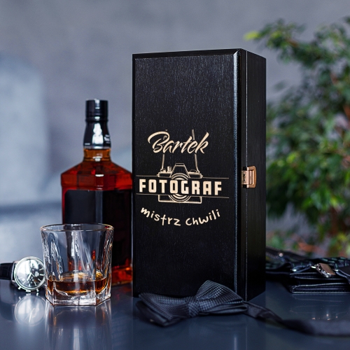Skrzynka na Alkohol z Grawerem - Prezent dla Fotografa - Mistrz Chwili