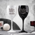 Kieliszki do Wina z Grawerem - Prezent dla Par - Kieliszek Biały i Czarny - Zestaw Prezentowy dla Pary - Prezent na Walentynki - Better Togheter