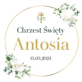 Szatka Do Chrztu - Pamiątka Chrztu Świętego z Imieniem - Szatka na Chrzest - Krzyżyk
