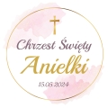 Szatka Do Chrztu - Pamiątka Chrztu Świętego z Imieniem - Szatka na Chrzest - Róż