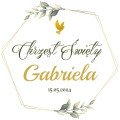 Szatka Do Chrztu - Pamiątka Chrztu Świętego z Imieniem - Szatka na Chrzest - Heksagony