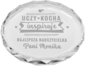 Statuetka na Dzień Nauczyciela - Kryształowy Medal Prezent dla Nauczyciela - Uczy, Kocha, Inspiruje