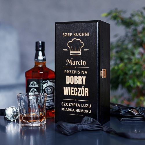 Skrzynka na Alkohol z Grawerem - Prezent dla Kucharza