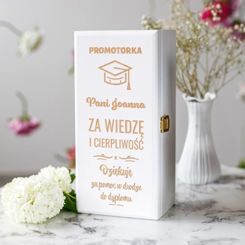 Skrzynka na Alkohol z Grawerem - Prezent dla Promotora