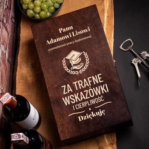 Skrzynka z Grawerem - Prezent dla Promotora - Podwójna