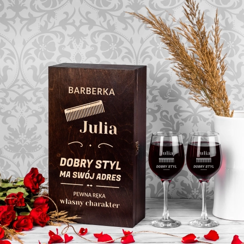 Kieliszki z Grawerem w Skrzynce - Prezent dla Barbera - Podwójna