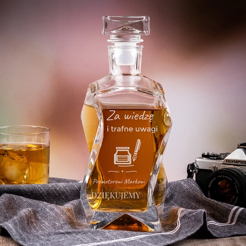  Karafka do Whisky z Grawerem - Prezent dla Promotora - Łamana