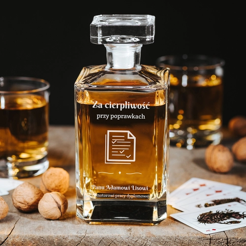  Karafka do Whisky z Grawerem - Prezent dla Promotora - Prosta