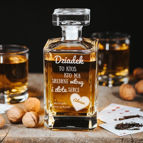 Karafka na whisky z grawerem dla dziadka