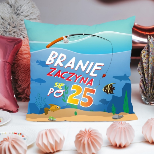 Poduszka z nadrukiem na 25 urodziny