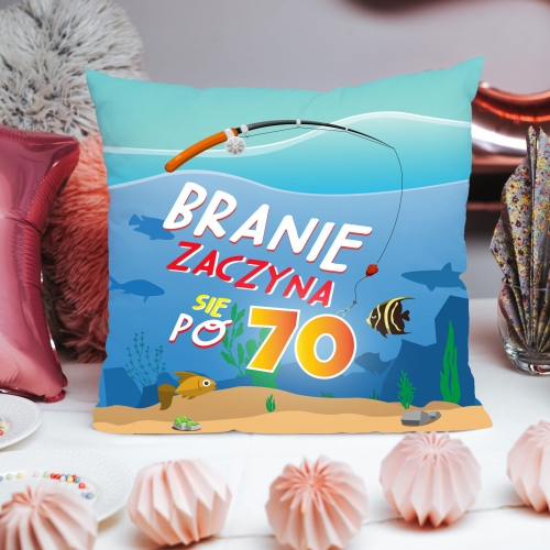 Poduszka z nadrukiem na 70 urodziny
