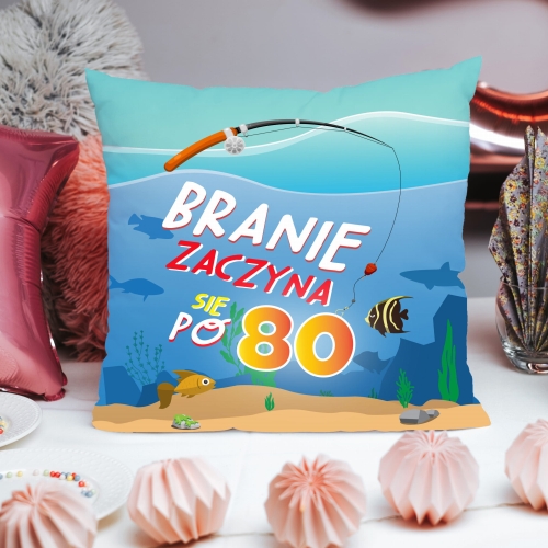 Poduszka z nadrukiem na 80 urodziny