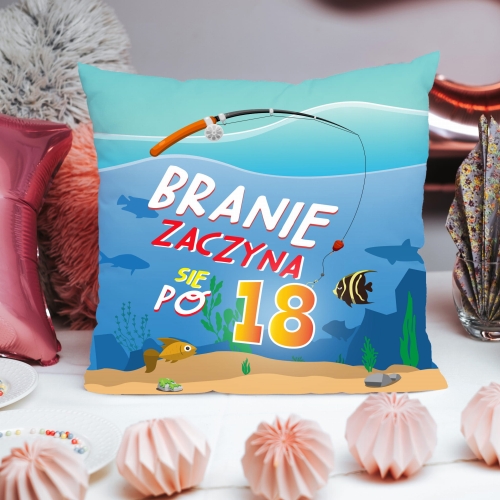 Poduszka z nadrukiem na 18 urodziny