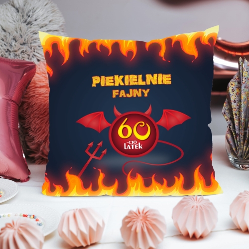 Poduszka z nadrukiem na 60 urodziny dla niego