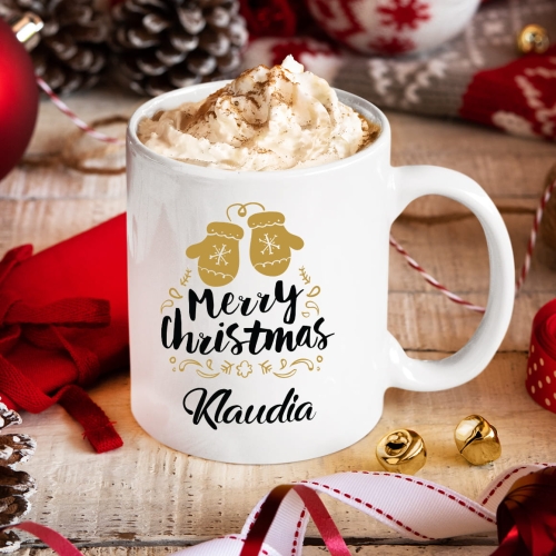 Kubek na Święta z Imieniem - Kubek Świąteczny na Prezent - Merry Christmas