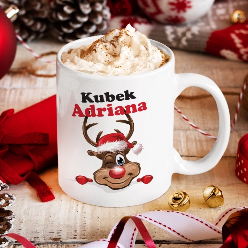 Kubek na Święta z Imieniem - Kubek Świąteczny na Prezent - Kubek Mikołajkowy