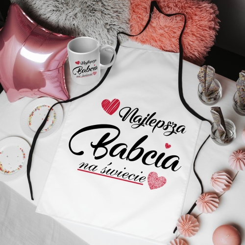 Fartuch i kubek dla babci z nadrukiem