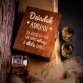 Karafka i szklanki na whisky dla dziadka w skrzynce ciemny brąz