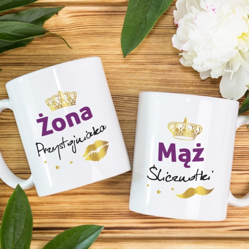 Kubki dla Par Żona Przystojniaka Mąż Ślicznotki