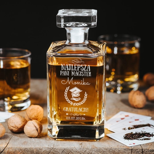 Karafka na whisky z grawerem na obronę pracy magisterskiej