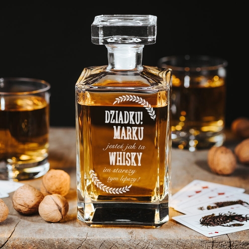 Karafka na whisky z grawerem dla dziadka