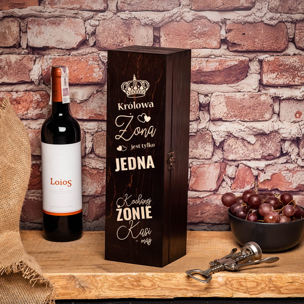 Skrzynka na wino dla żony z grawerem
