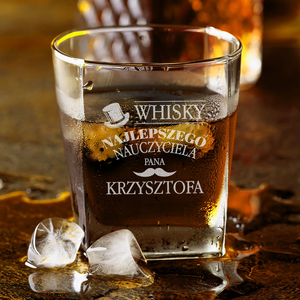 Szklanka do Whisky z Grawerem - Prezent dla Nauczyciela - Whisky Najlepszego Nauczyciela