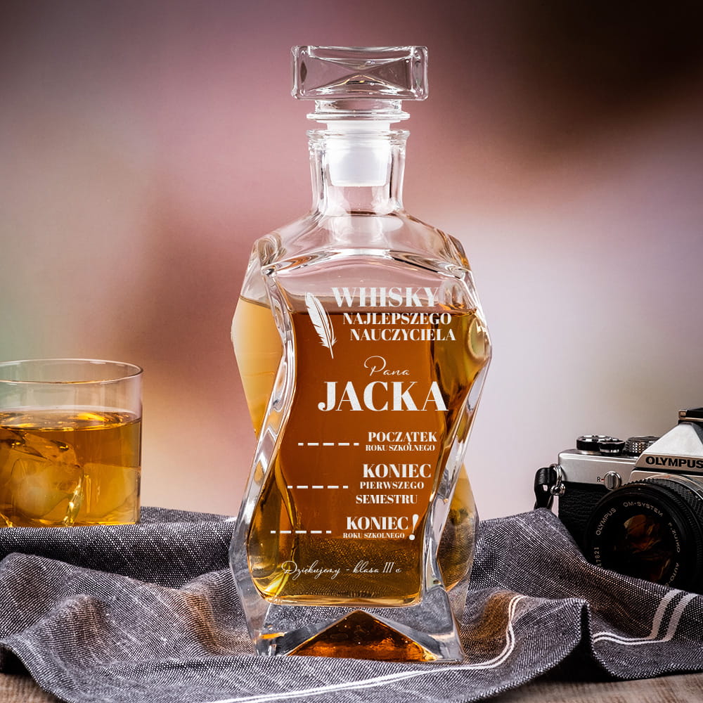 Karafka do Whisky z Grawerem - Prezent dla Nauczyciela - Dzień Nauczyciela - Początek Roku Szkolnego