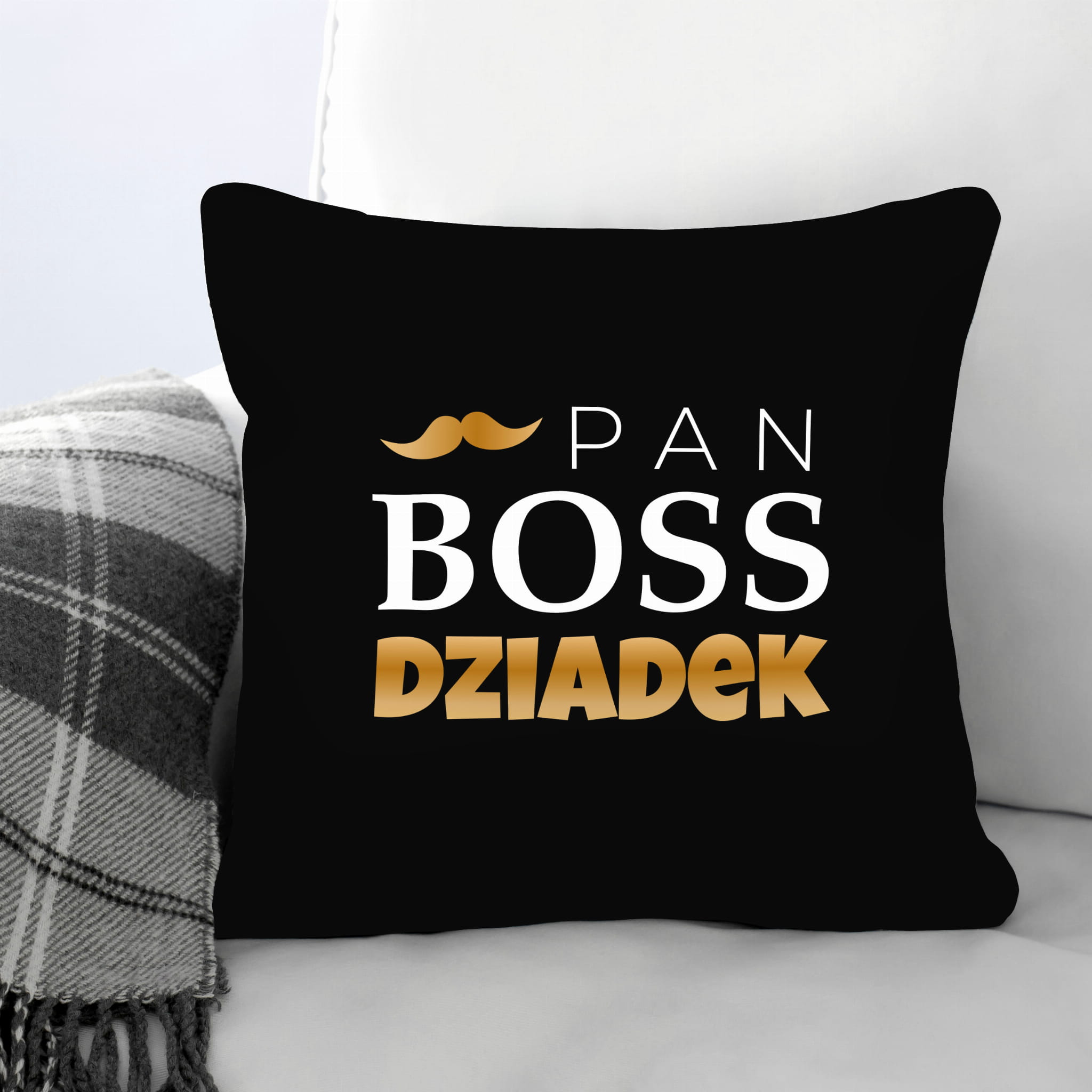 Poduszka dla Dziadka z Nadrukiem - Prezent na Dzień Dziadka - Pan Boss Dziadek