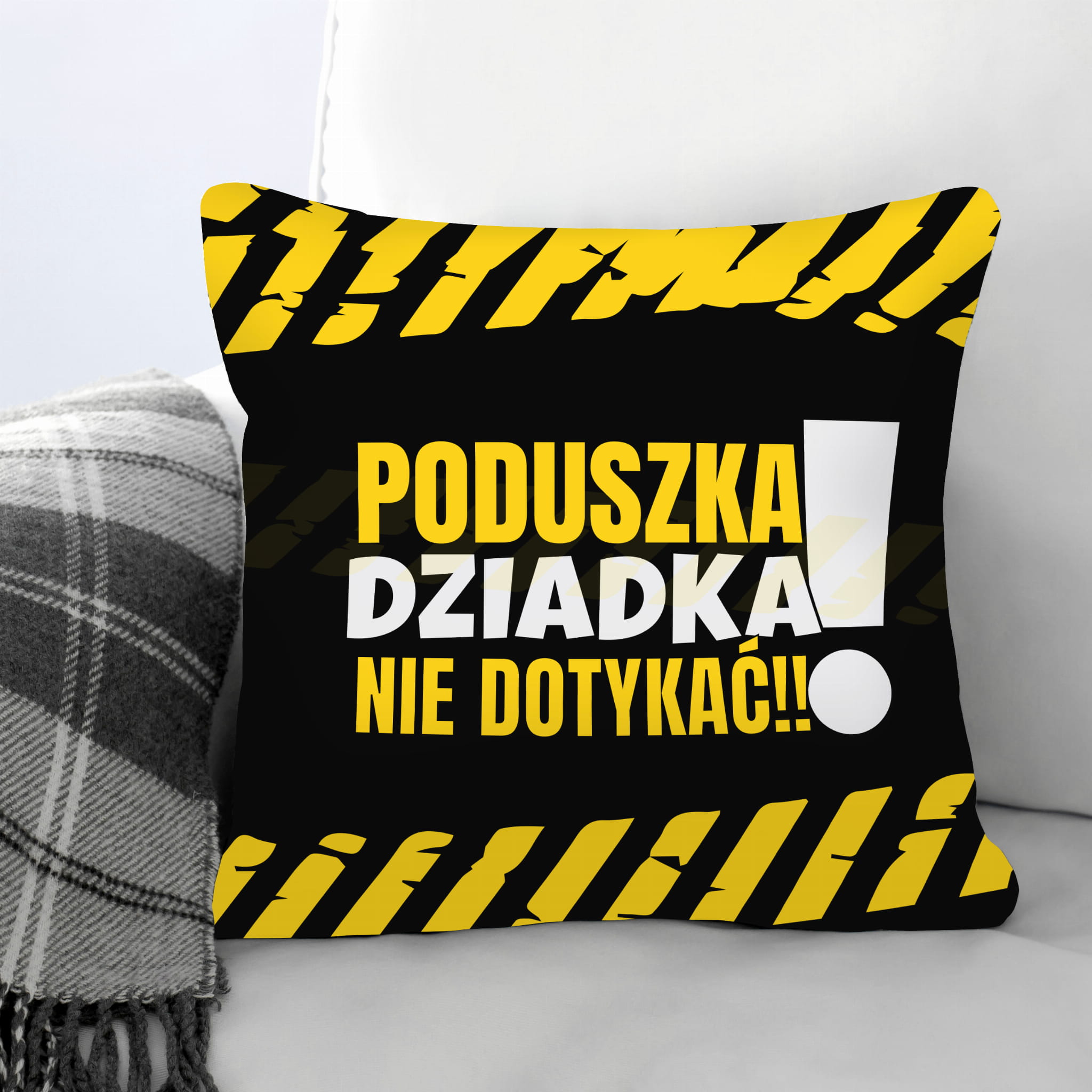Poduszka dla Dziadka z Nadrukiem - Prezent na Dzień Dziadka - Poduszka Dziadka Nie Dotykać