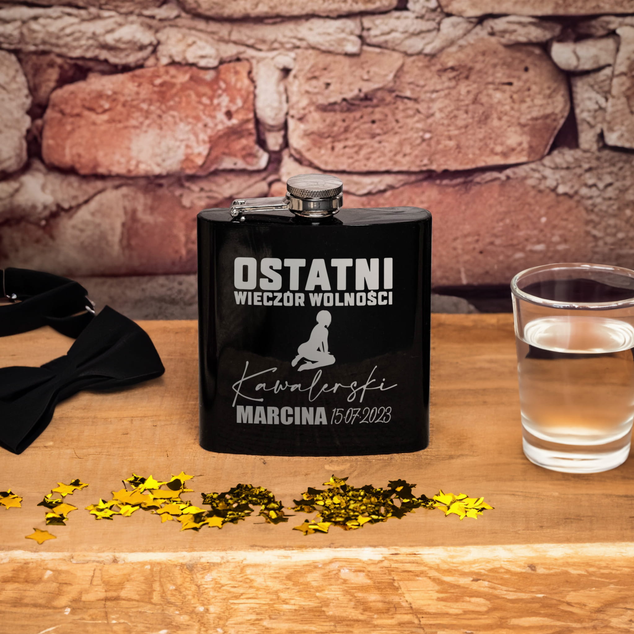 Piersiówka z Grawerem na Kawalerski - Prezent na Wieczór Kawalerski - Ostatni Wieczór Wolności