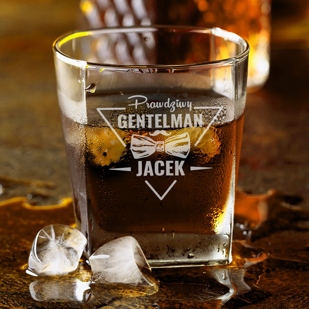 Szklanka Do Whisky z Grawerem dla Chłopaka - Prezent na Dzień Chłopaka z Imieniem - Prawdziwy Gentelman