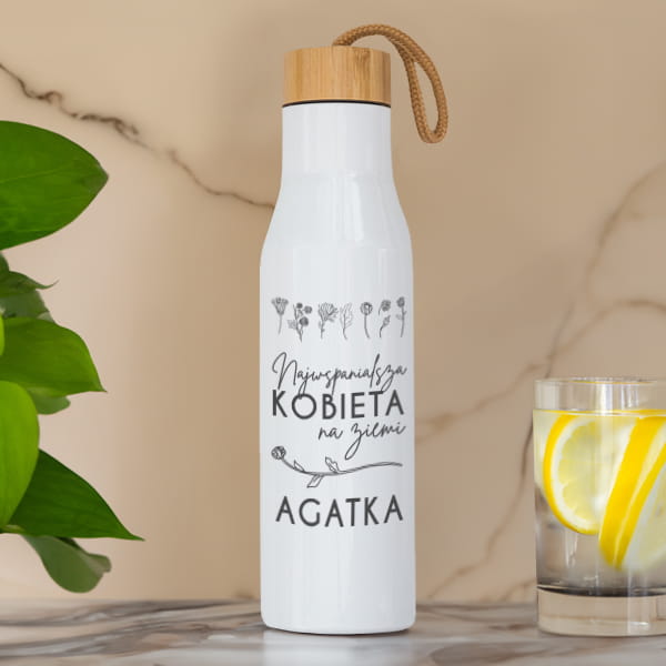 Butelka Termiczna dla Dziewczyny z Grawerem -  Prezent dla Niej na Dzień Kobiet, Walentynki - Najwspanialsza